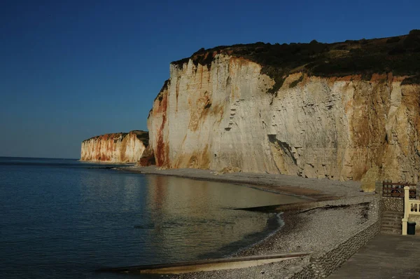 White Cliffs Les Grandes Dalles Fecamp Normandy France Beautiful Sunny — Φωτογραφία Αρχείου