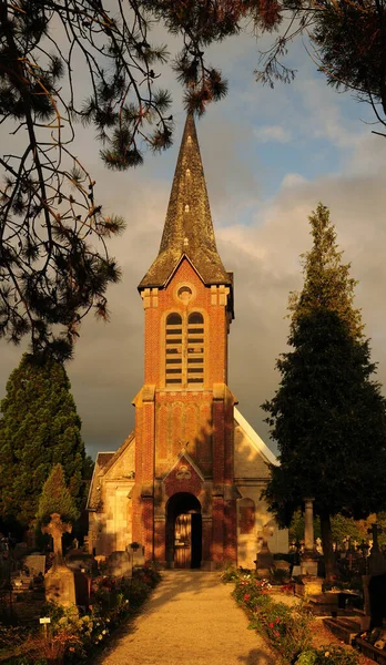 Saint Martin Church Beuvron Auge Bathed Late Afternoon Sunlight Normandy — Stock Photo, Image