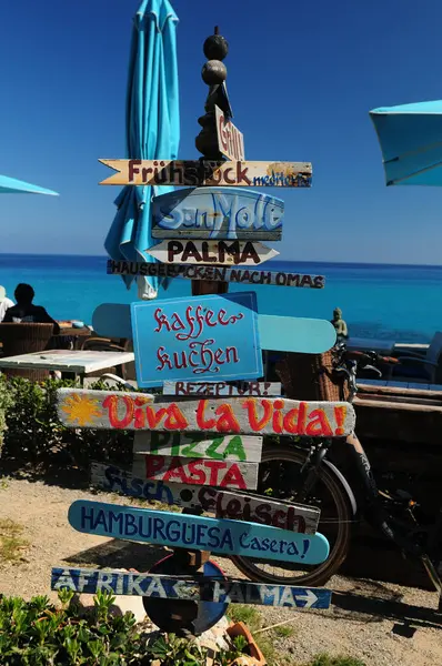 Funny Signs Promenade Son Noll Cala Rajada Mallorca Wonderful Sunny Stock Picture