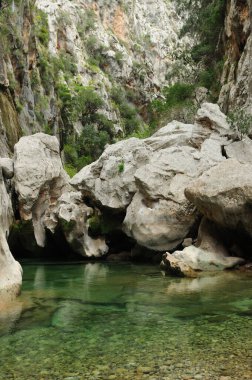 Dar Torrent De Pareis Kanyonu Mallorca İspanya Güzel bir bahar gününde