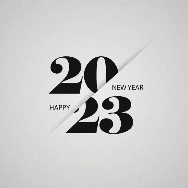 新年快乐2023年文字设计 为小册子设计模板 矢量图解 因白人背景而被隔离 — 图库照片