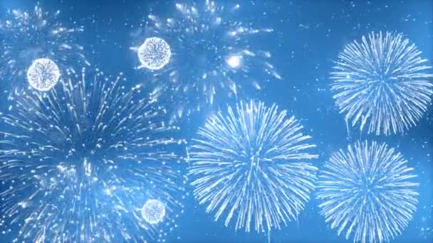 Fuochi Artificio Capodanno Festeggia Sfondo Dei Fuochi Artificio Reali Golden — Video Stock
