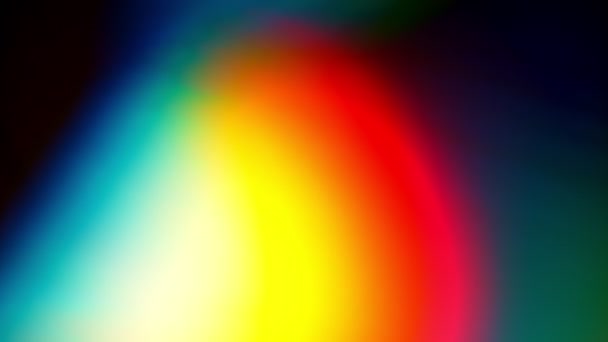 棱镜彩虹照明弹在黑色背景上的叠加 — 图库视频影像