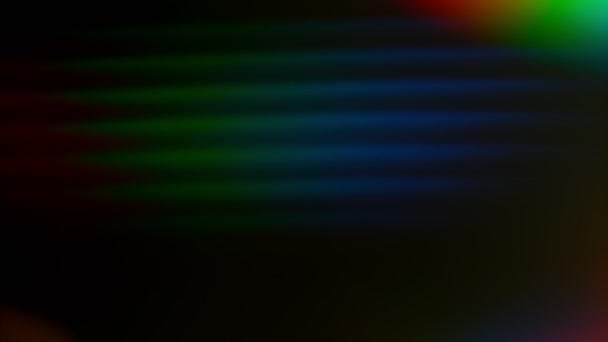 Pryzmat Rainbow Light Fllares Nakładka Czarne Tło — Wideo stockowe