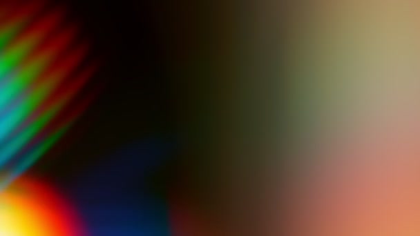Prism Rainbow Light Flares Overlay Black Background — Stock Video