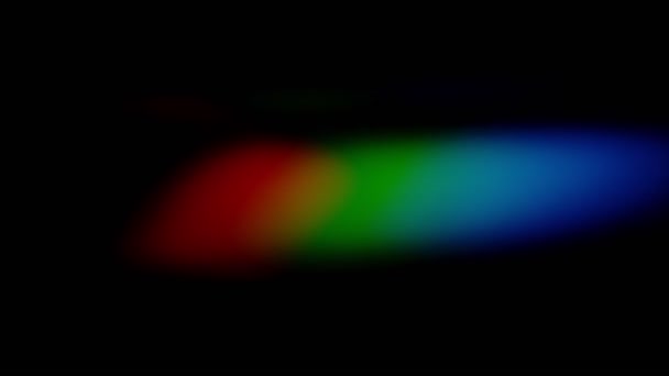 棱镜彩虹照明弹在黑色背景上的叠加 — 图库视频影像