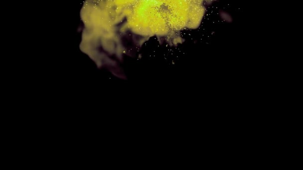 Magic Mixing Color Cloud Silky Ink Water Isolated Black Background — Stock Video