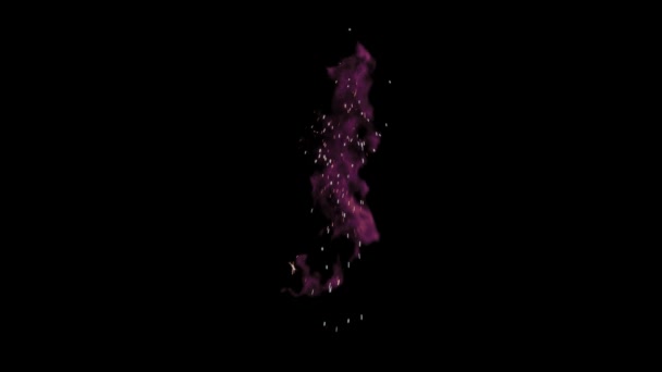 色の魔法の混合物 黒い背景に隔離された水の中の絹のようなインクの雲 — ストック動画