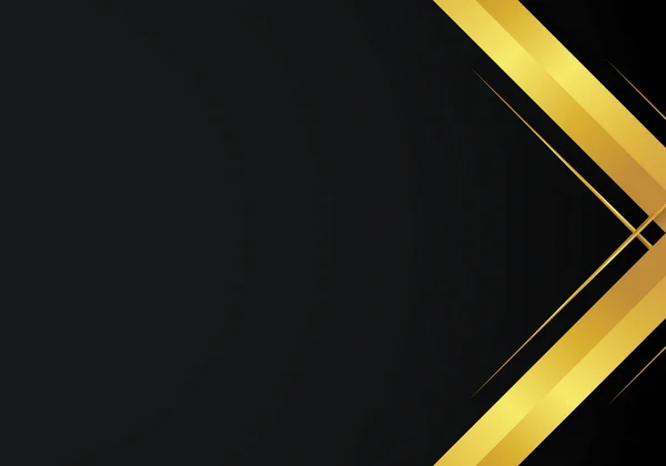 Розкішний Чорний Фон Металева Золота Лінія Дизайну Векторна Ілюстрація Стоковий вектор