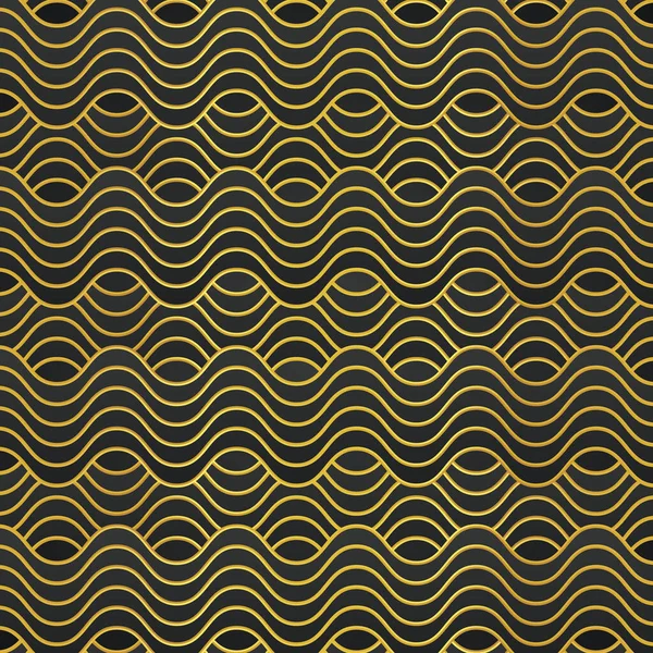Дизайнерський Банер Чорно Золотих Хвиль Векторна Ілюстрація Стокова Ілюстрація