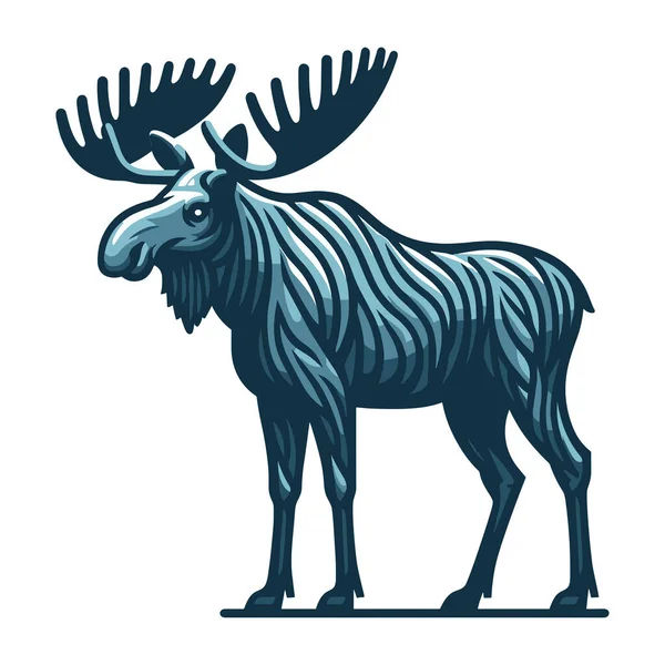 Moose Buck Elk Full Body Vector Illustration Zoology Illustration Wild Stock Vector
