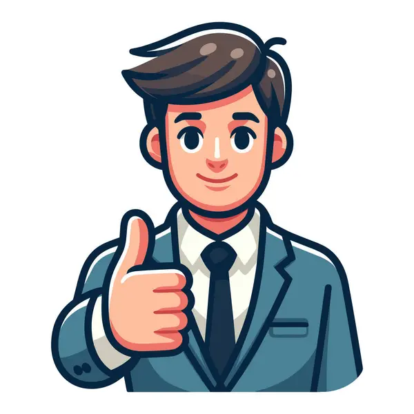 Man Giving Thumbs Vector Illustration Happy Guy Showing Gesture Approval Royalty Free Stock Illustrations