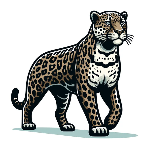 Wild Jaguar Leopard Full Body Vector Illustration Zoology Illustration Animal Stock Illustration