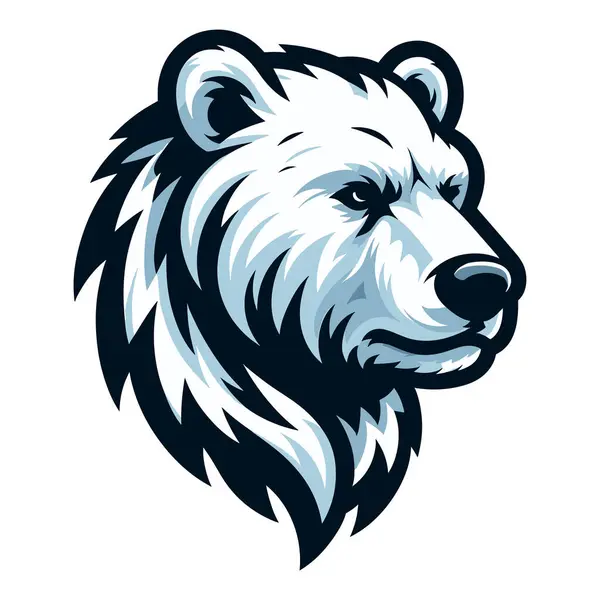 Wild Polar Bear Head Face Design Illustration Zoology Element Illustration — Stock Vector