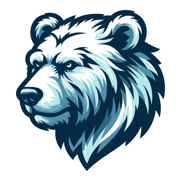 Wild Polar Bear Head Face Design Illustration Zoology Element Illustration — Stock Vector