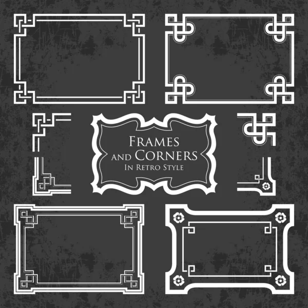 Frames Corners Chalkboard Background — Stock Vector