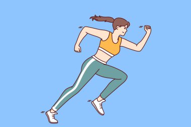 Amaçlı kadın koşucu, koşuda olimpiyat rekoru kırmak isteyen mesafeyi aşıyor. Kız koşucu ya kardiyo antrenmanı yapıyor ya da bitiş çizgisine ilk varan olmak için sprint maratonu yapıyor. 