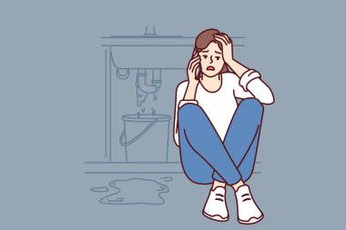 Kadın lavabonun yanına oturmuş kırık boru hattını tamir etmesi için tesisatçıyı arıyor. Korkmuş kız lavabo tamircisini ya da acil servisi arar. Banyodaki ya da mutfaktaki selin sonuçlarını temizler.