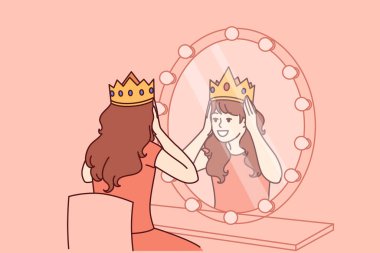 Küçük aktris soyunma odasında aynayla oturup tiyatro sahnesinde prenses rolünü oynamayı hayal ediyor. Genç kız, prenses tacını takıyor ve kralların arasında yaşamayı hayal ediyor. 