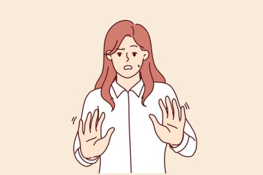 Ürkek iş kadını, ekonomik kriz nedeniyle duraksama hareketi yapıyor ve panik atak yaşıyor. Mutsuz, paniğe kapılmış girişimci kızın stres ve aşırı çalışma nedeniyle psikolojik yardıma ihtiyacı var.