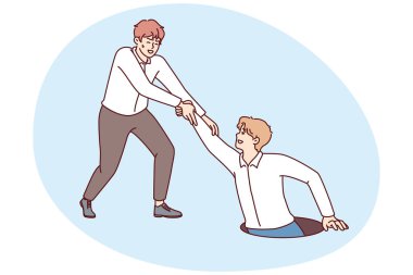 Arkadaşını kurtaran adam yere düştü ve zor durumlarda yardım elini uzattı. Ekonomik sorunlar veya kriz sonrasında genç işadamlarına yardım