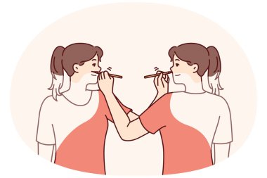 İki kadın iç potansiyelin farkına varmak ve gelişmek için aynı anda birbirlerini çizerler. Genç kızlar, kişisel markaların gelişimi için kendi imajlarını yaratırlar.