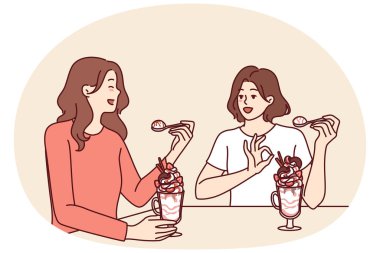 Lokantada oturmuş milkshake yiyip özel hayatları ya da hafta sonu için planları tartışan kadınlar. Sevgililer sıcak yaz havasında dondurmalı ya da sütlü kahve yer.