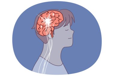 Beyin fırtınası ve beyin ve sinirsel bağlantı hatları, beyin fırtınası sırasında ya da yeni fikirler ararken. Bilgisayar sistemleri hakkında yapay zeka ve makine öğrenimi konsepti için insan beyni