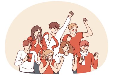 Erkek ve kadın beyzbol fanatikleri şampiyonluk boyunca en sevdikleri takımdan atletleri desteklemek için bağırıp el sallıyorlar. İnsanlar stadyumda dinleniyor. Öğrenci takımının beysbol maçını izliyorlar.