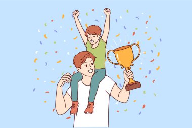 Şampiyon ödüllü baba ve oğlu kürsüde babalar gününü kutluyor ve varisi olduğu için gurur duyuyor. Genç adam çocuk yetiştirmede başarılı olduğu için yılın en iyi babası ödülüne layık görüldü.