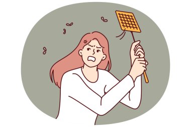 Kızgın kadın, yaz gecelerinde uykusunu kaçıran böcekler yüzünden sinekleri sineklerle öldürüyor. Swatterlı kız Camaras ve maskotlardan rahatsız oluyor ve elektrikli dezenfektöre ihtiyacı var.