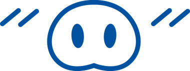 Domuz çiftliği tarafından üretilen ürünlerin tasarımı için geniş burun delikli domuz burnu. El çizimi.