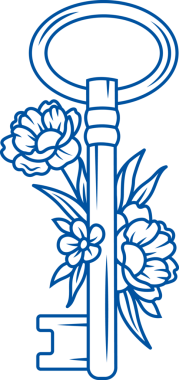 Gizli bilgileri kötü niyetlilerden ve çiçeklerden korumak için küçük bir klasik anahtar. Ortaçağ kaleleri ve kraliyet hayatı veya hazine arayışı hakkında edebiyat tasarımı için antik tarz anahtar