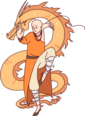 Tibetli keşiş hamle yapıyor