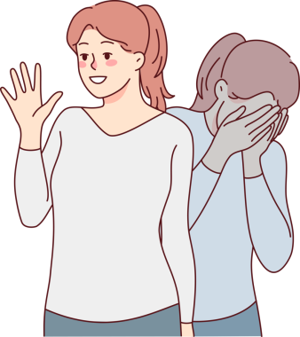 Depresyondaki kız mutluymuş gibi davranıyor.