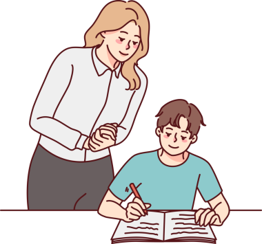 Öğretmen denetimi öğrencisi not defterine yazıyor