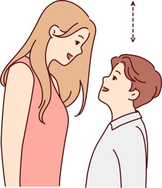 Farklı boylarda bir çift.