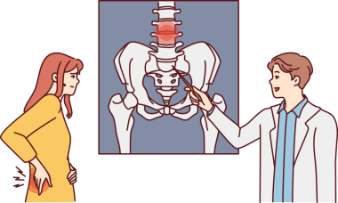 Erkek doktor, görüntüdeki vücut organını işaret ediyor
