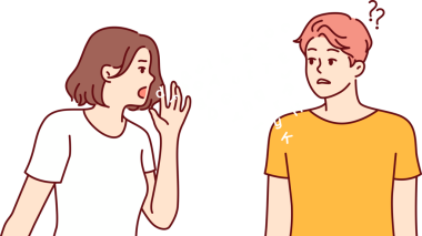 İletişim sorunları yaşayan ve mektupların yanında duran kadın ve erkek arasındaki dil engeli