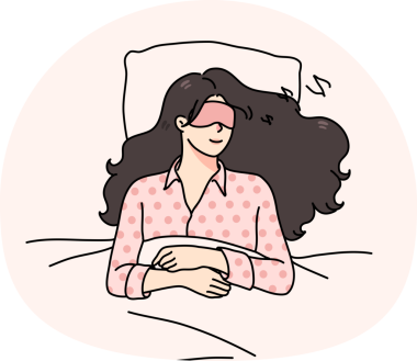 Kadın uyuyor ve yatakta uyuyor..