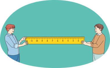 Cetvel tutan adamlar ölçüm yapıyorlar.