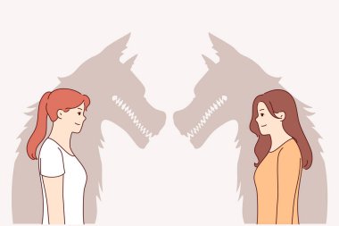 Kötü niyetli kadın kurtadamlar gülümserler, kötü doğayı saklarlar ve partnerlerine zarar verme arzusu duyarlar. Kurtların gölgesine sahip kızlar, pozitif duyguların arkasına gizlenmiş ikiyüzlülük ve saldırganlık gösterirler.