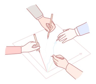 Çeşitli bir grup, takım çalışmalarını ve benzersiz yaratıcılıklarını sergiledikleri heyecan verici bir çizim projesinde işbirliği yapıyor.