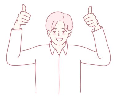 Olumlu ve genel olarak onaylanmayı sembolize eden, mutlu bir insanın iyi niyet göstergesi.