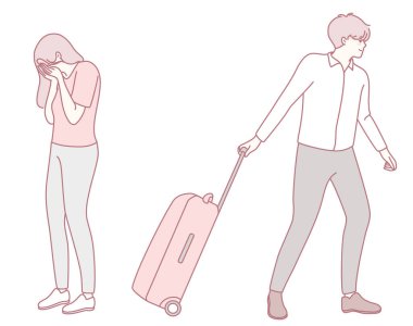 Bir ayrılık sırasında veda etmeye bağlı karmaşık duyguları güzel bir şekilde yansıtan derinden dokunaklı bir çizim.