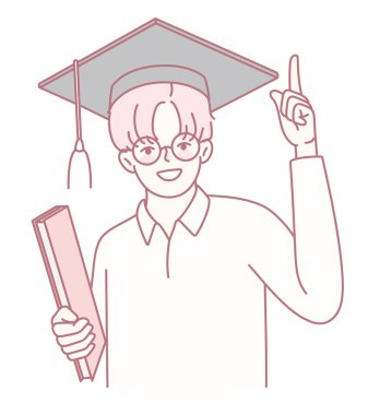 Neşeli bir mezun neşeyle diplomalarını tutuyor ve kafalarına gururla bir şapka takıp kutluyor.