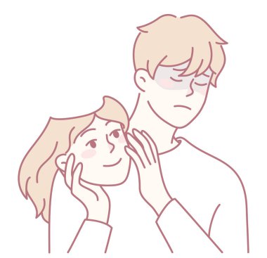 Aşkın ve kırılganlığın karmaşık ve derin insani duygularını güzel bir şekilde tasvir eden karmaşık bir tasvir.