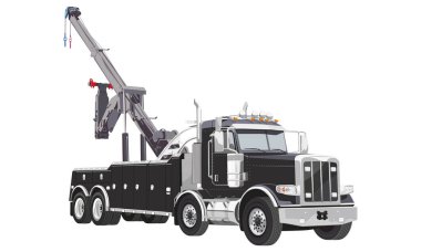 Çekici kamyon, beyaz arkaplanda vektör çizimi