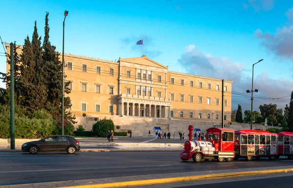 Atenas Grecia Noviembre 2022 Fachada Del Parlamento Helénico Griego Ubicado — Foto de Stock