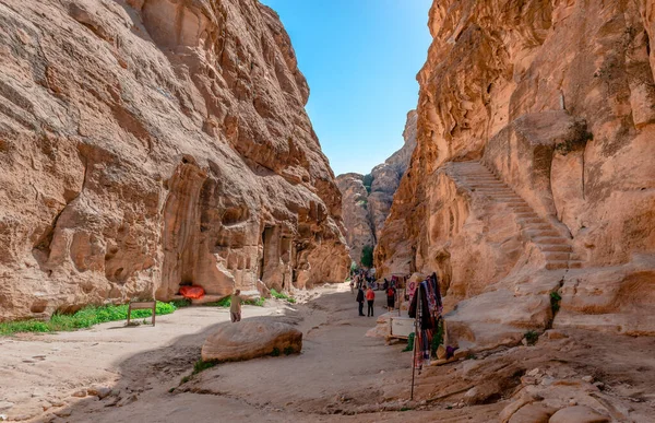 Little Petra Jordanien April 2023 Blick Auf Siq Barid Bedeutet — Stockfoto